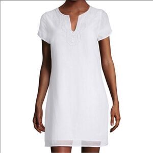 Vineyard Vines White beaded linen tunic dress - Size 00